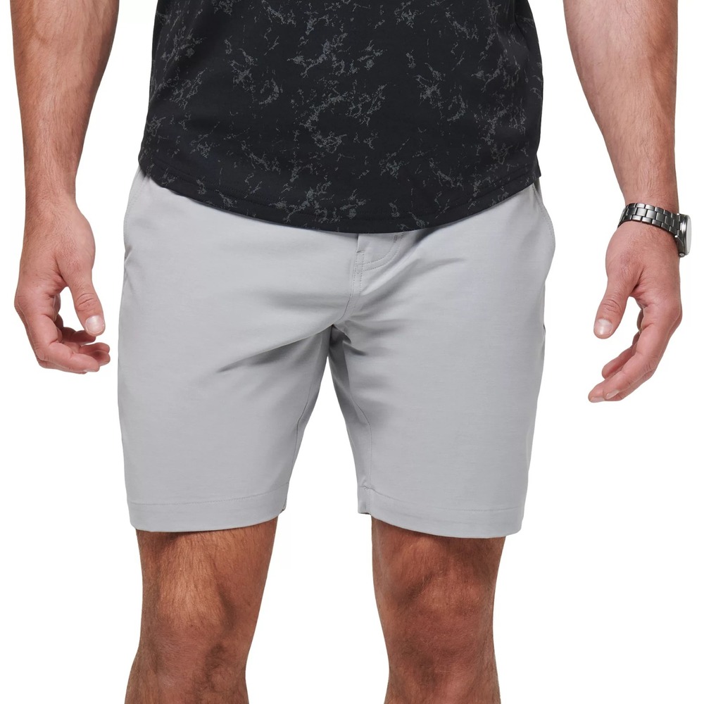 TRAVIS MATHEW Tech Chino Shorts Heather Gray Sz 42 Bermuda Golf Shorts 8 in